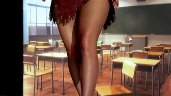 (honey select2 3D) Morena Latina Disfrutando Dildos En Clase y Ducha