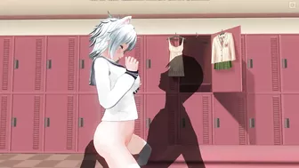 3D HENTAI Schoolgirl fucks in the locker room with the coach