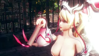 3D HENTAI OVERWATCH mercy jerking off your cock