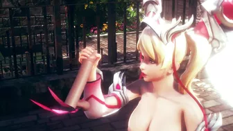 3D HENTAI OVERWATCH mercy jerking off your cock