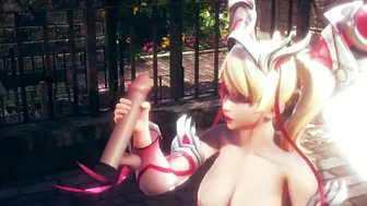 3D HENTAI OVERWATCH mercy jerking off your cock