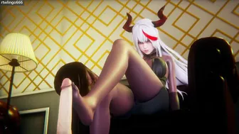 Azur Lane - Agir × Black Stockings × Footjob