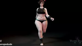 Mei sexy walk 3d animated clothed version