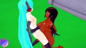 3D black fat futa fuck futa miku