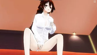 3D HENTAI Redhead girlfriend masturbates on your bed