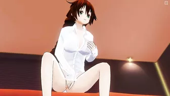 3D HENTAI Redhead girlfriend masturbates on your bed