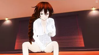 3D HENTAI Redhead girlfriend masturbates on your bed