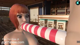 KaDShow.com 3D Cartoon Game Huge Dildo Deepthroat Blowjob