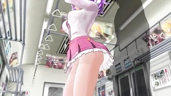 3D HENTAI Schoolgirl didn't wear panties on the train (Part 1)